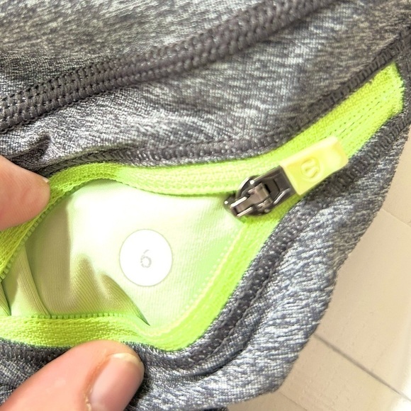 Lululemon Run a Marathon Crop grey green band pocket size 6 leggings pants - Picture 3 of 9